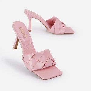 Bottega Veneta inspired Pink Mules